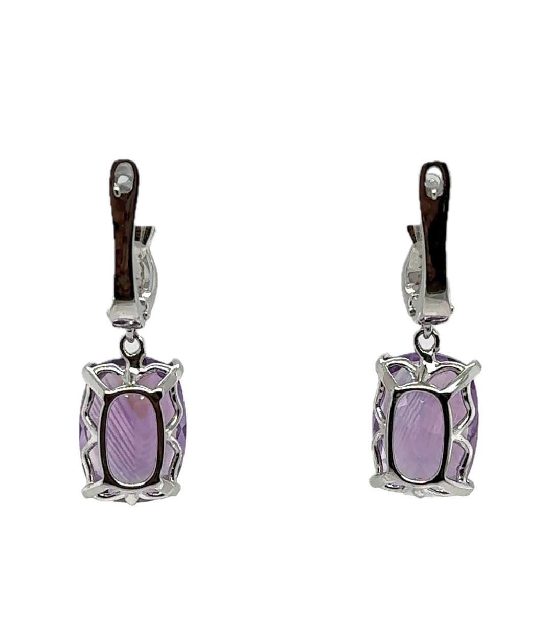 Sterling Silver Amethyst Drop Earrings