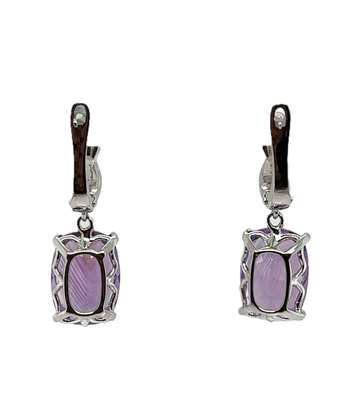 Sterling Silver Amethyst Drop Earrings