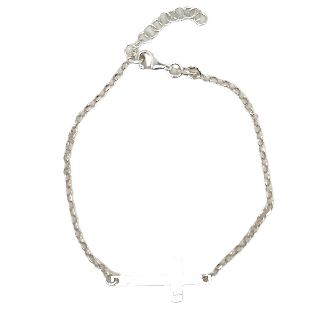 Sterling Silver Cross Bracelet