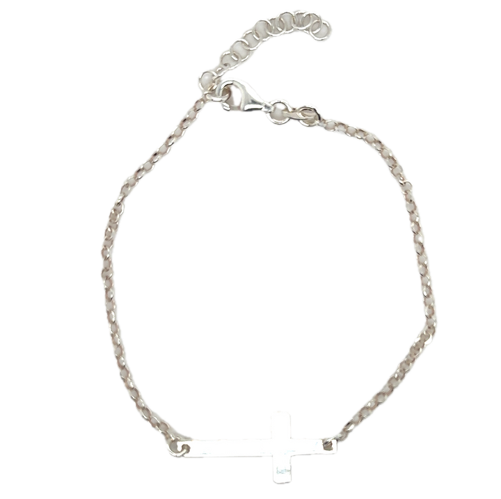 Sterling Silver Cross Bracelet