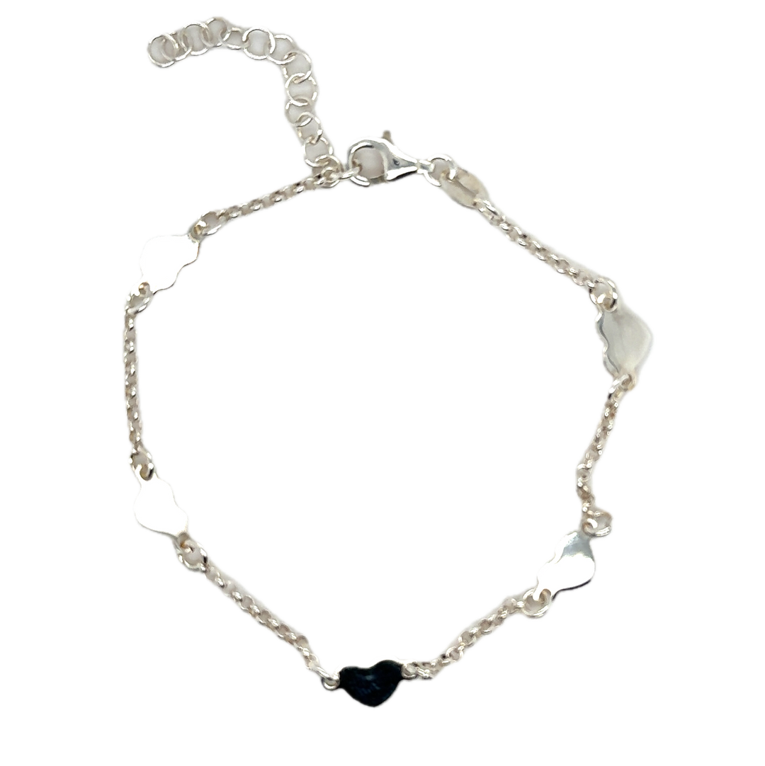 Sterling Silver Hearts Bracelet