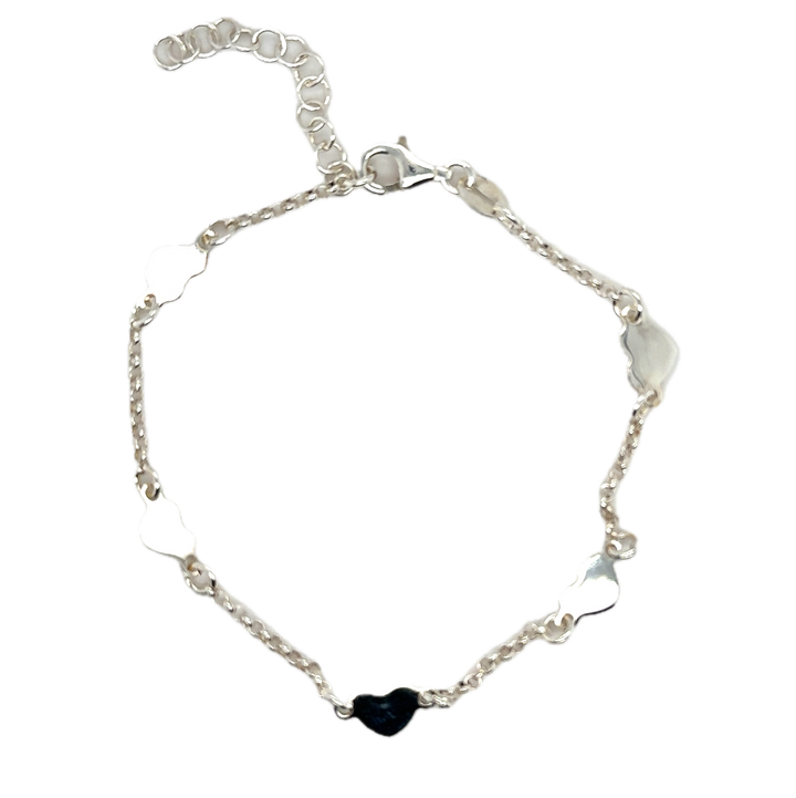 Sterling Silver Hearts Bracelet