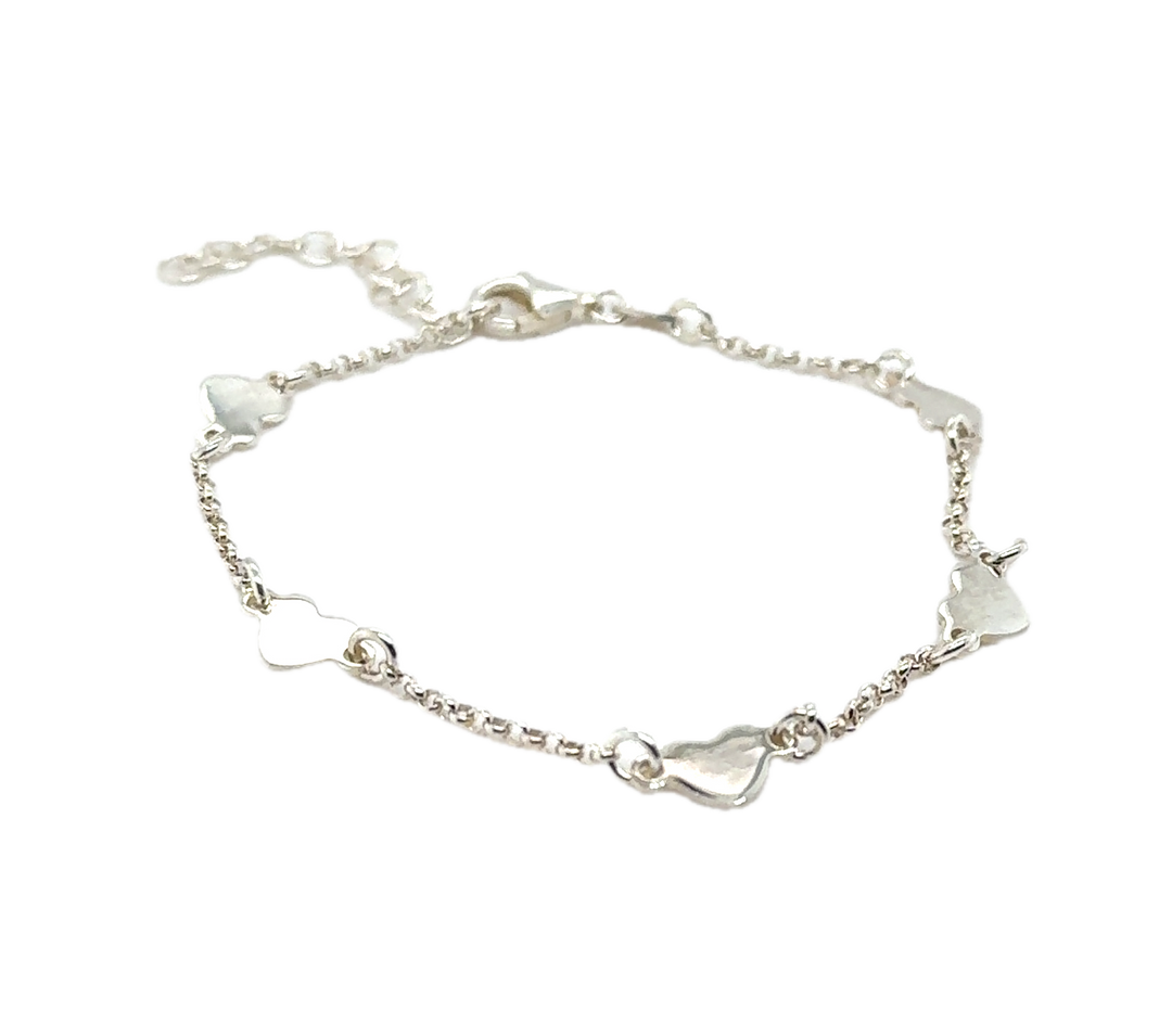 Sterling Silver Hearts Bracelet