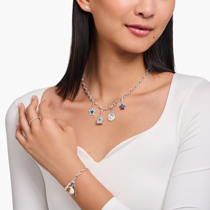THOMAS SABO Silver Star Charm With Dark Blue Glitter