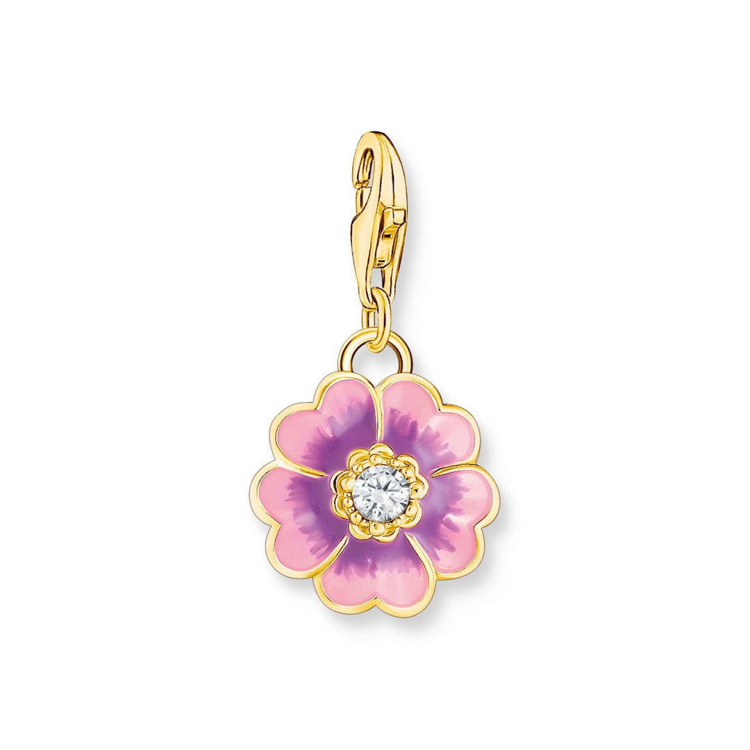 THOMAS SABO Violet Flower Gold Charm - B &amp; S Lyncris Jewellers
