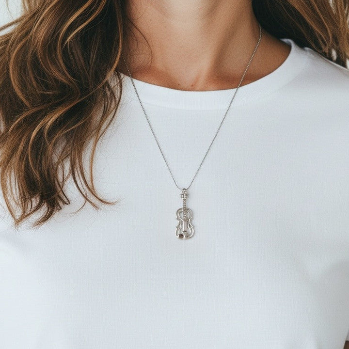 Sterling Silver Violin Pendant