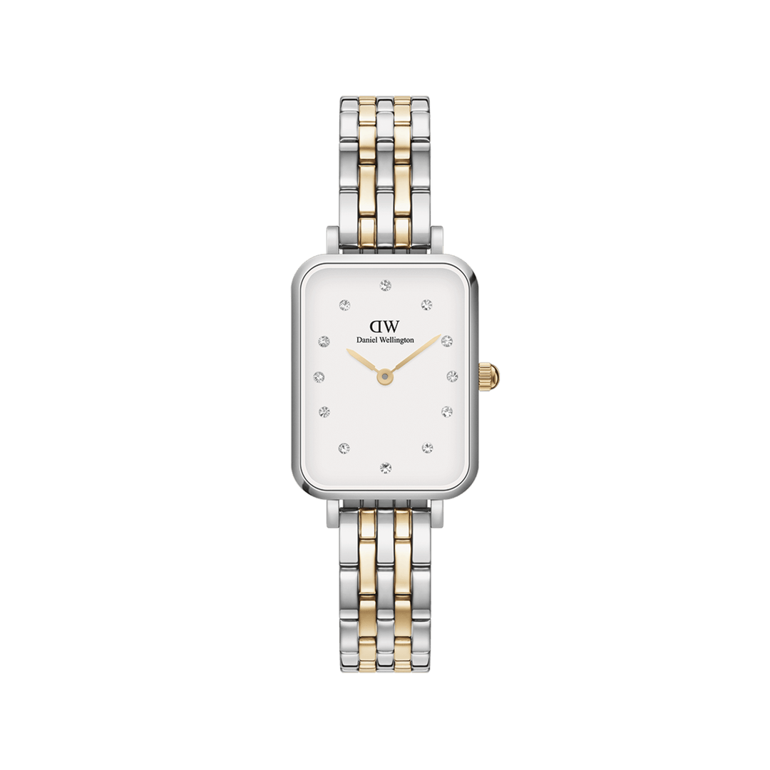Daniel Wellington Quadro Lumine 20x26 5-Link Gold & Silver White Watch