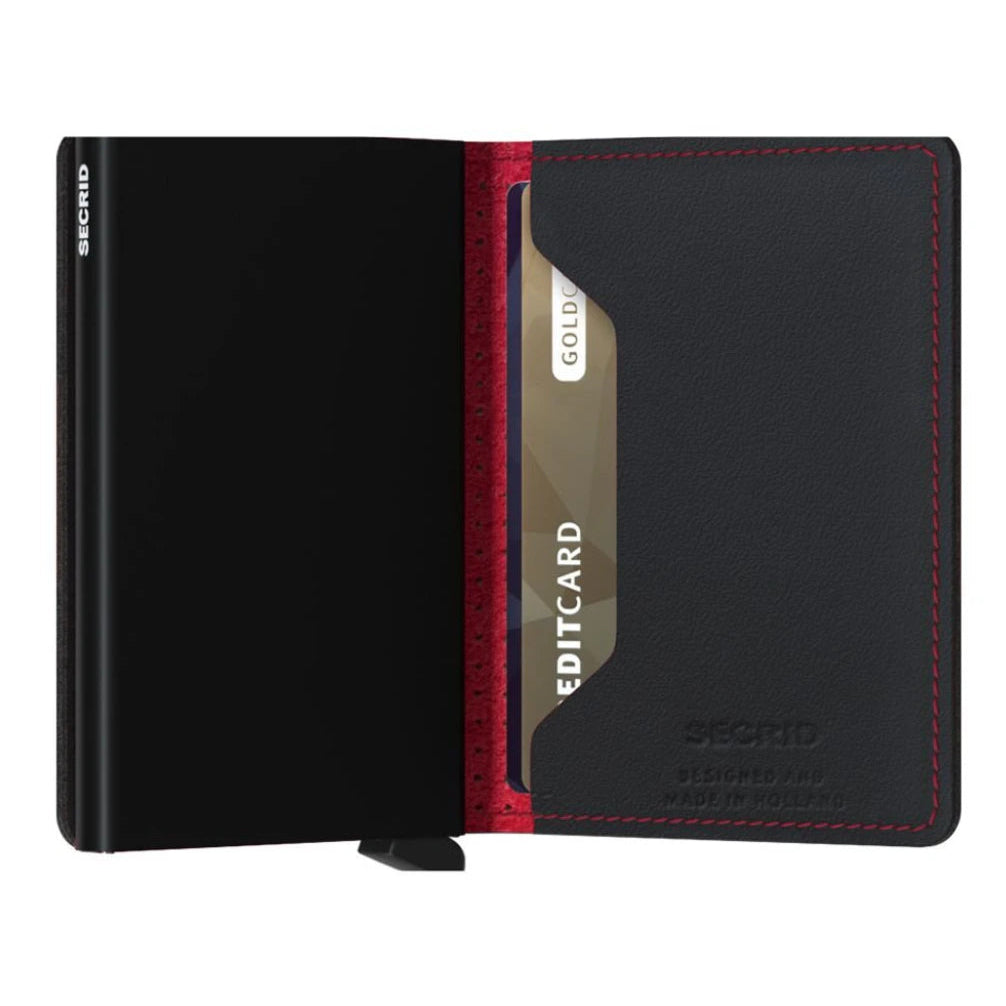 SECRID Slimwallet Perforated Matte Black Red SC9821