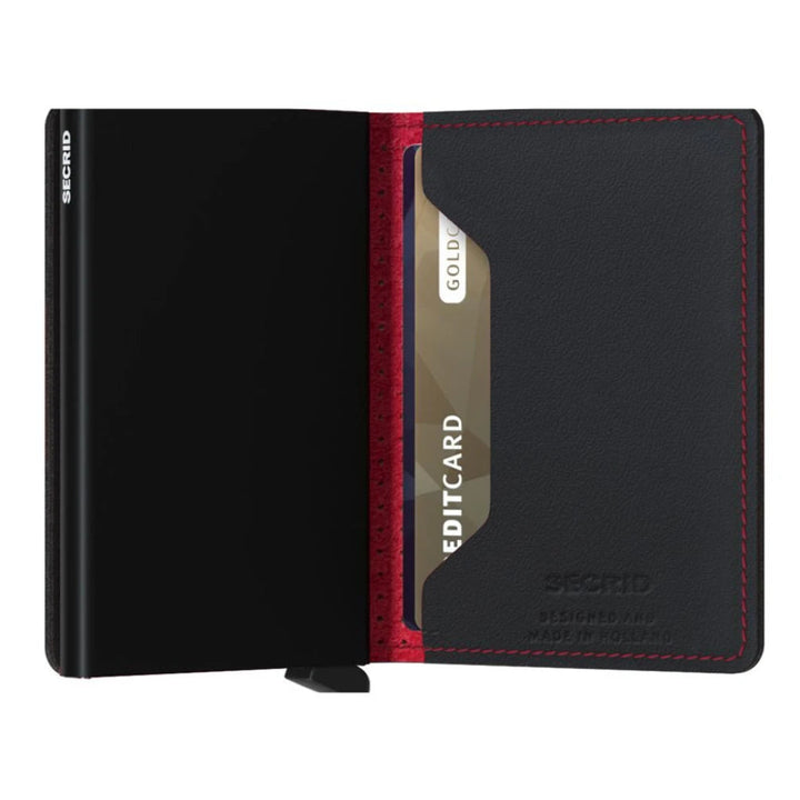 SECRID Slimwallet Perforated Matte Black Red SC9821