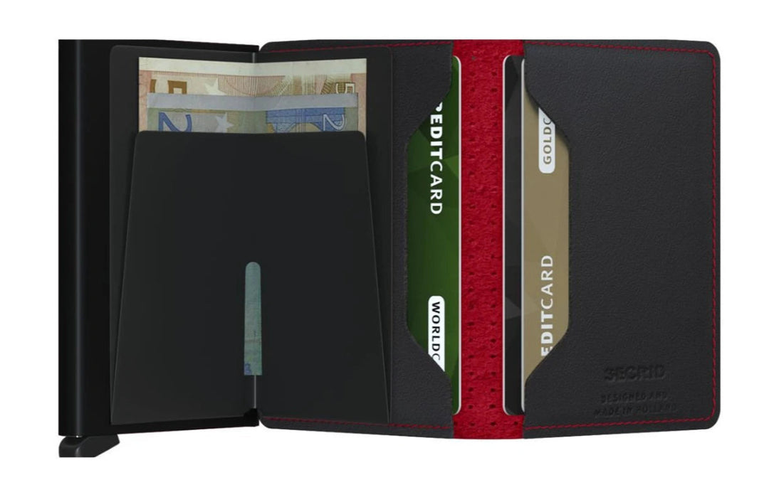 SECRID Slimwallet Perforated Matte Black Red SC9821