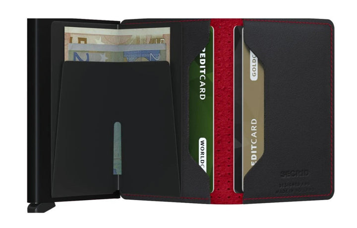 SECRID Slimwallet Perforated Matte Black Red SC9821