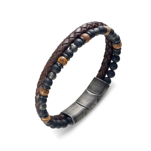 BLAZE Leather Beaded Bracelet