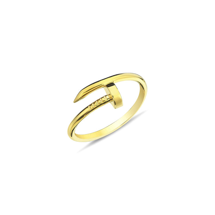 9K Yellow Gold Nail Ring