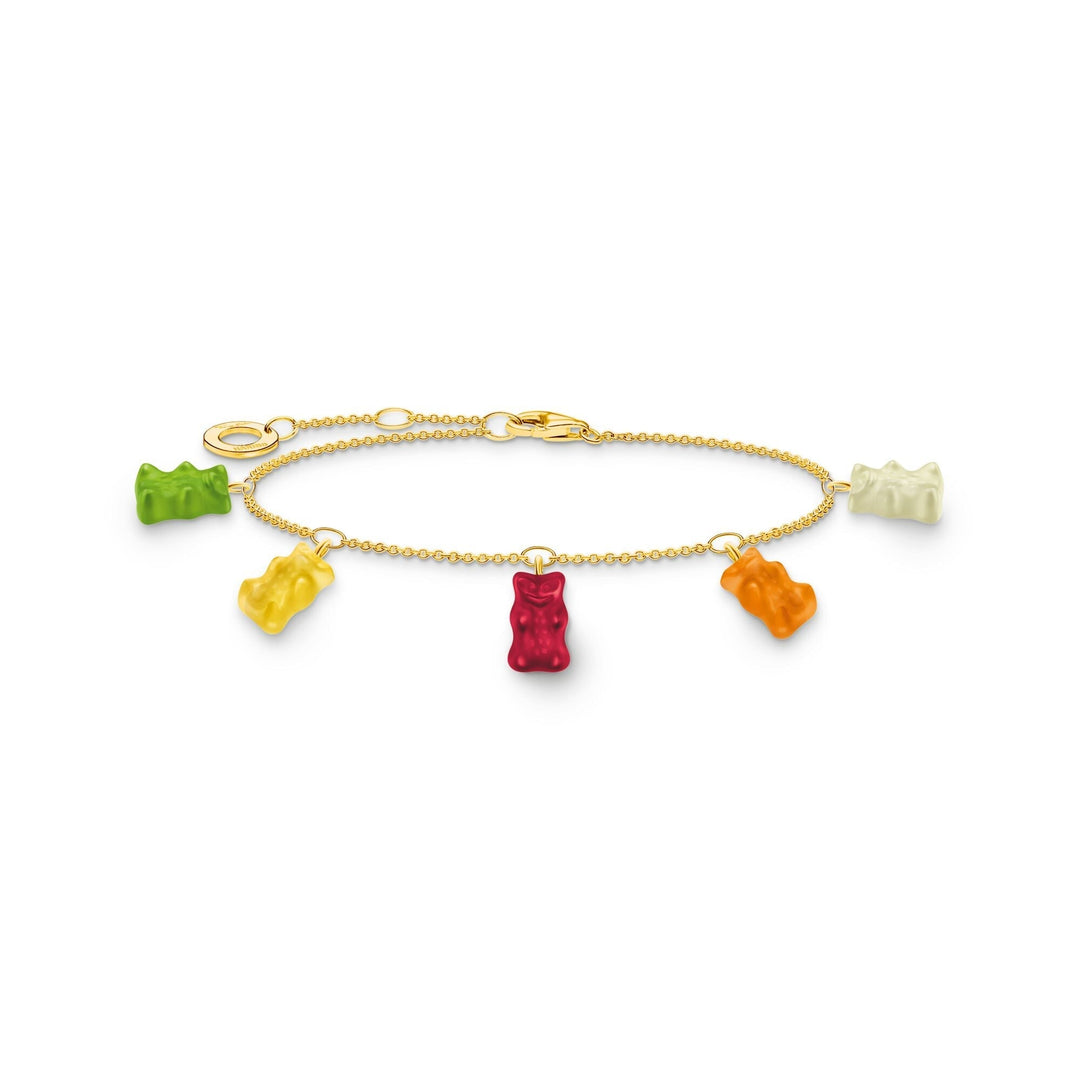 THOMAS SABO Bracelet with 5 colourful goldbears - B &amp; S Lyncris Jewellers