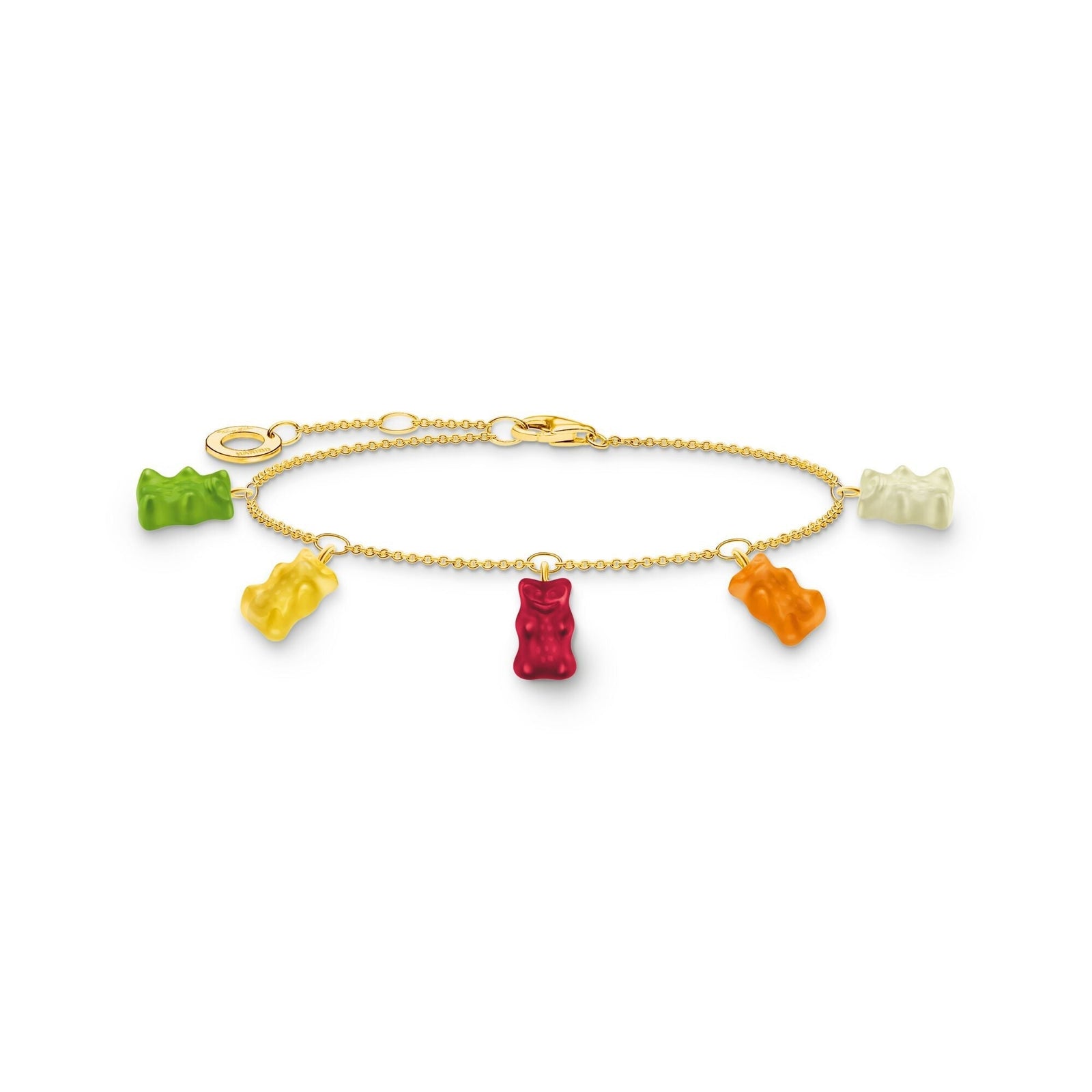 THOMAS SABO Bracelet with 5 colourful goldbears - B & S Lyncris Jewellers