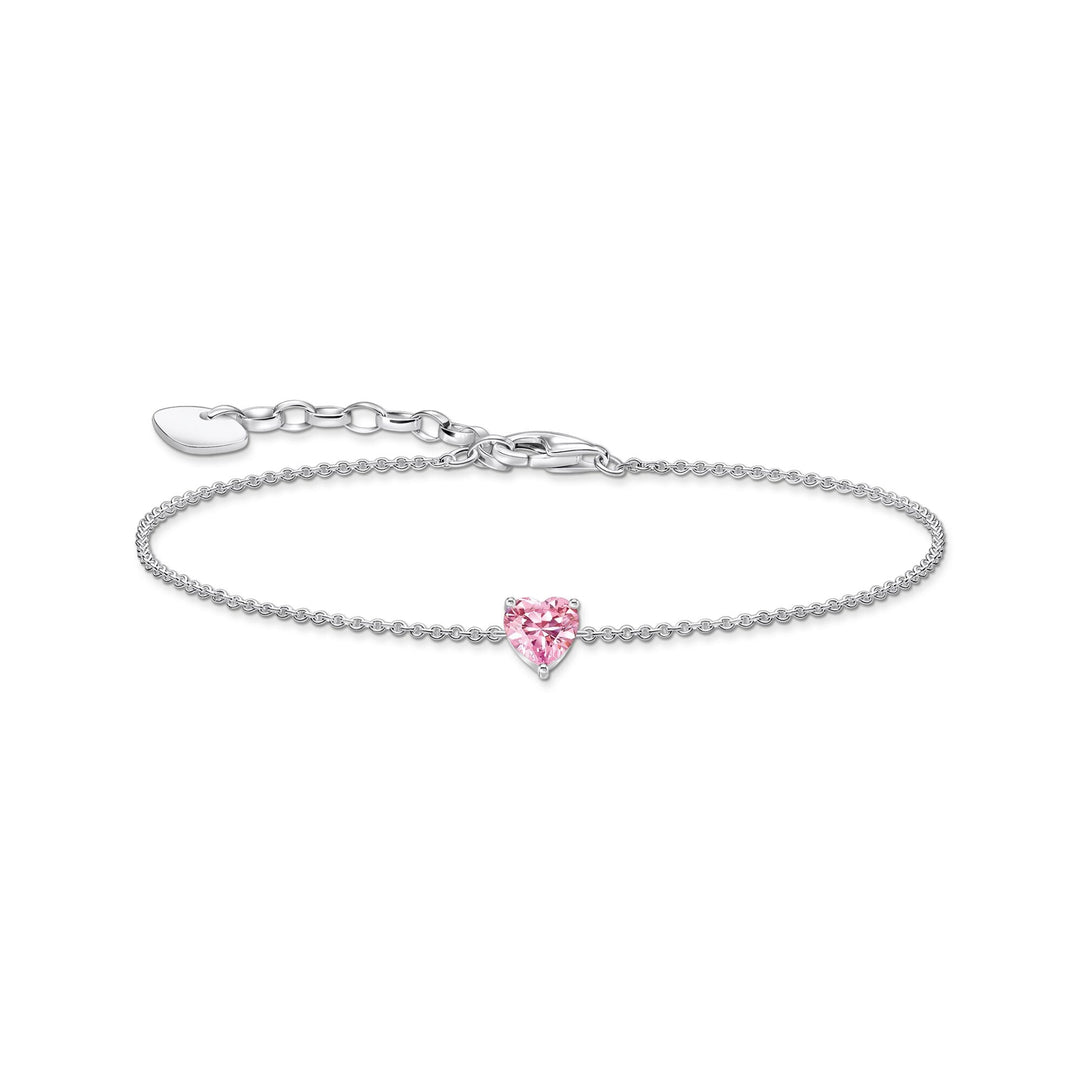 THOMAS SABO Bracelet with pink heart-shaped pendant - B &amp; S Lyncris Jewellers