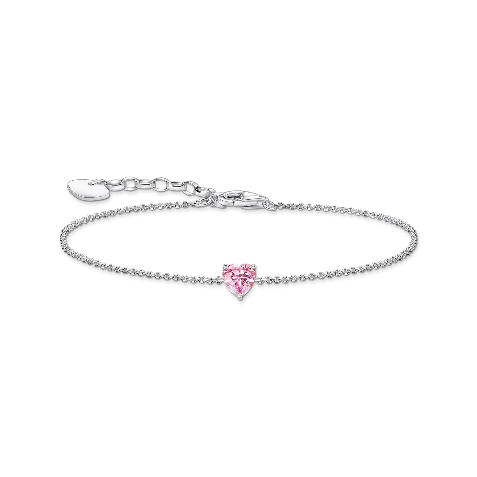 THOMAS SABO Bracelet with pink heart-shaped pendant - B & S Lyncris Jewellers