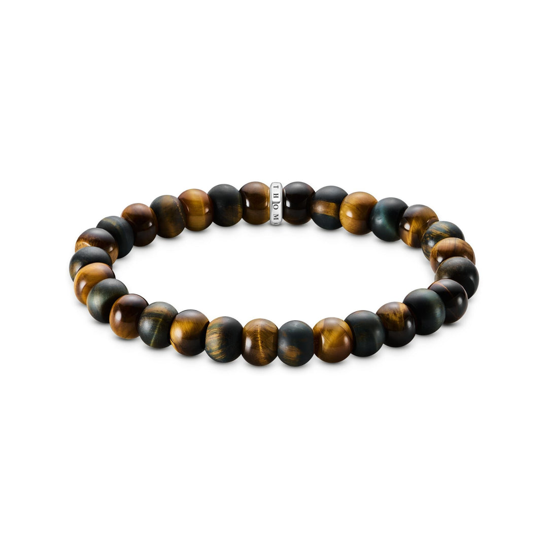 THOMAS SABO Beaded Bracelet with blue &amp; gold tiger&
