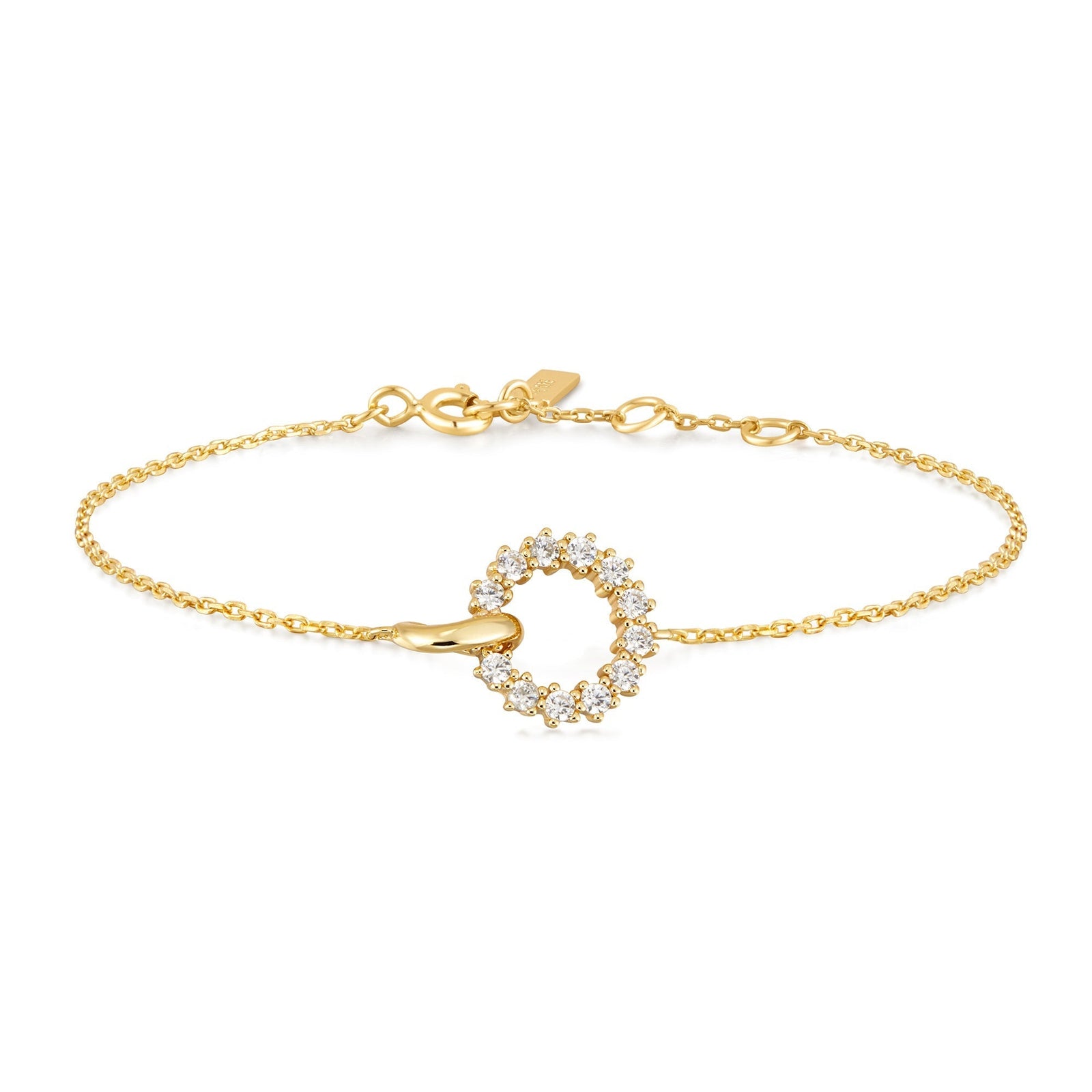 Ania Haie Gold Interlinked Circles Pave Bracelet - B & S Lyncris Jewellers