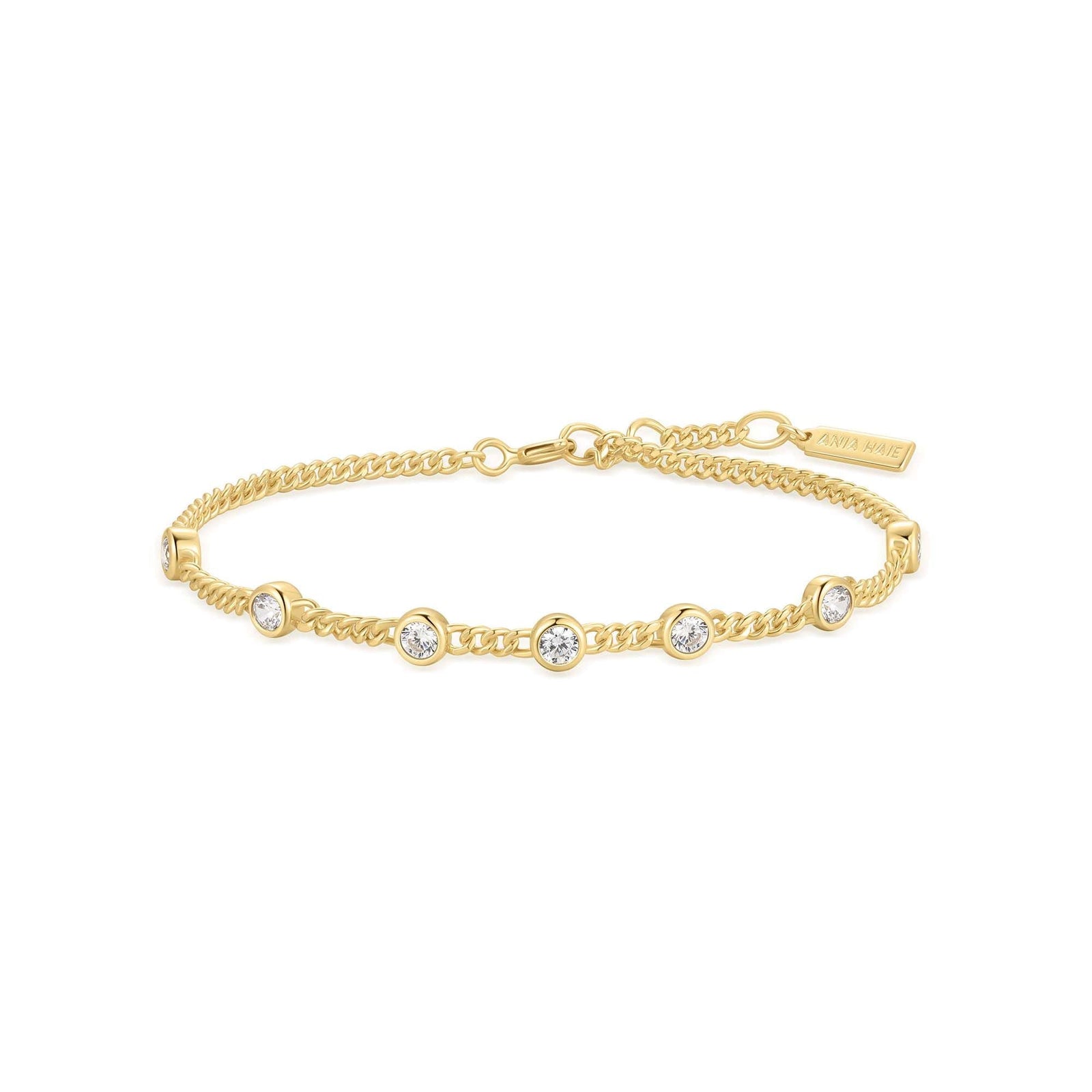 Gold Multi Station Round Stone Chain Bracelet - B & S Lyncris Jewellers