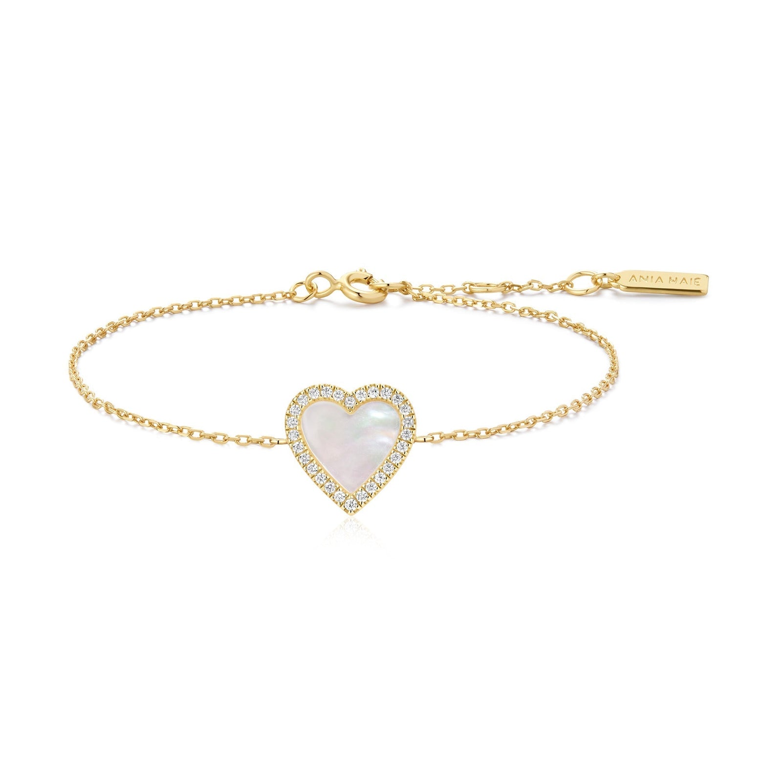 Ania Haie Gold Mother of Pearl Halo Heart Bracelet - B & S Lyncris Jewellers