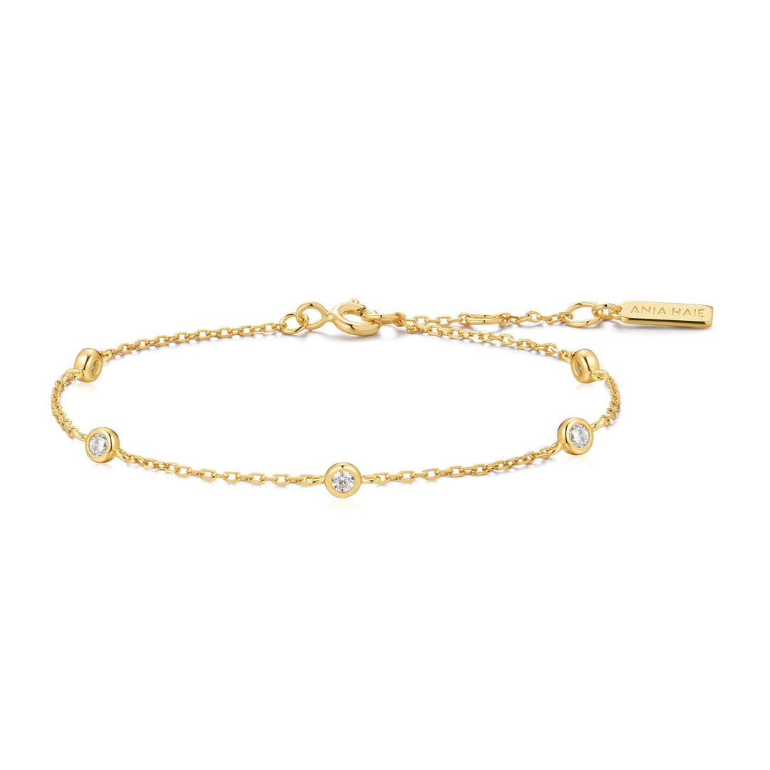Ania Haie Gold Classic Bezel-Set Station Bracelet - B &amp; S Lyncris Jewellers