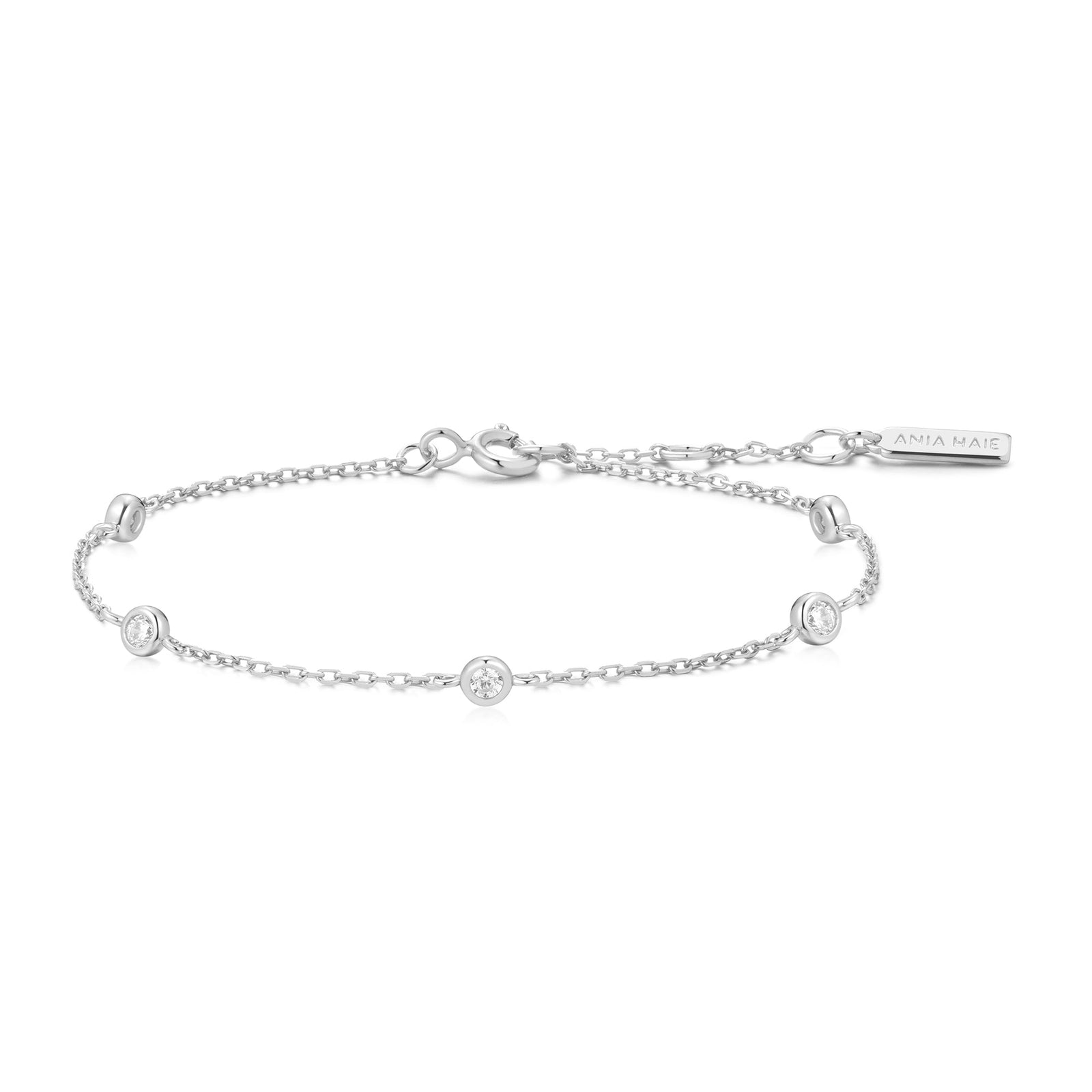Ania Haie Silver Classic Bezel-Set Station Bracelet - B & S Lyncris Jewellers