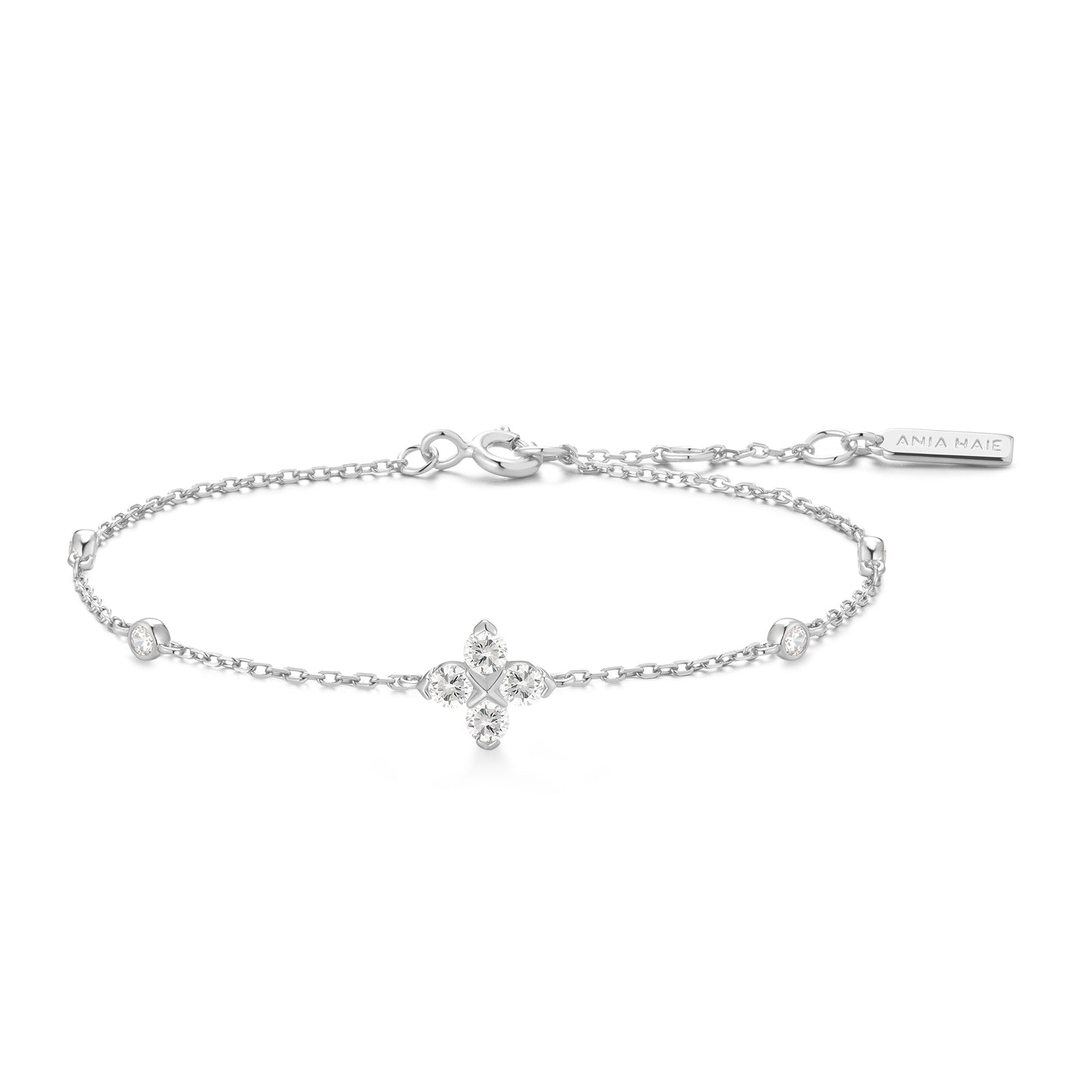 Ania Haie Silver Sparkling Lucky Clover Bracelet - B & S Lyncris Jewellers