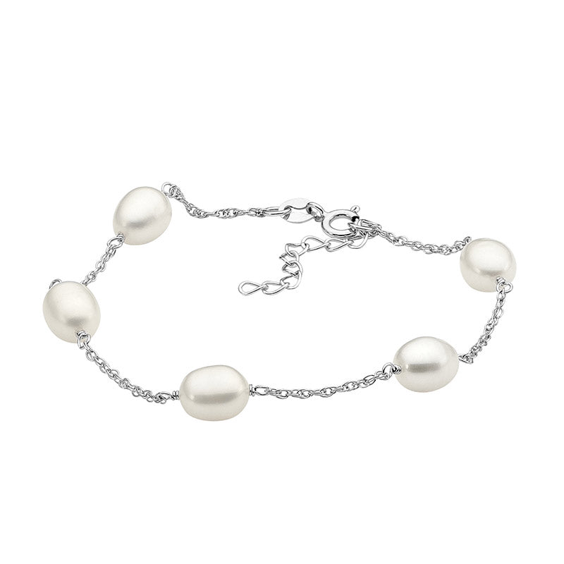 Ellani Sterling Silver Freshwater Pearl Bracelet