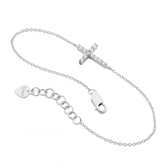 Ellani Sterling Silver Cross Bracelet