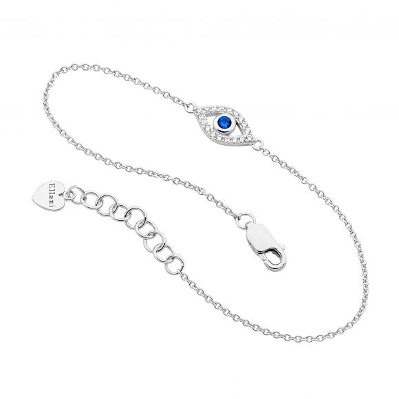 Ellani Sterling Silver Evil Eye Bracelet