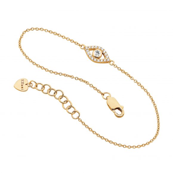 Ellani Yellow Gold Evil Eye Bracelet