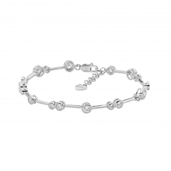 Ellani Sterling Silver Bezel Set Bracelet