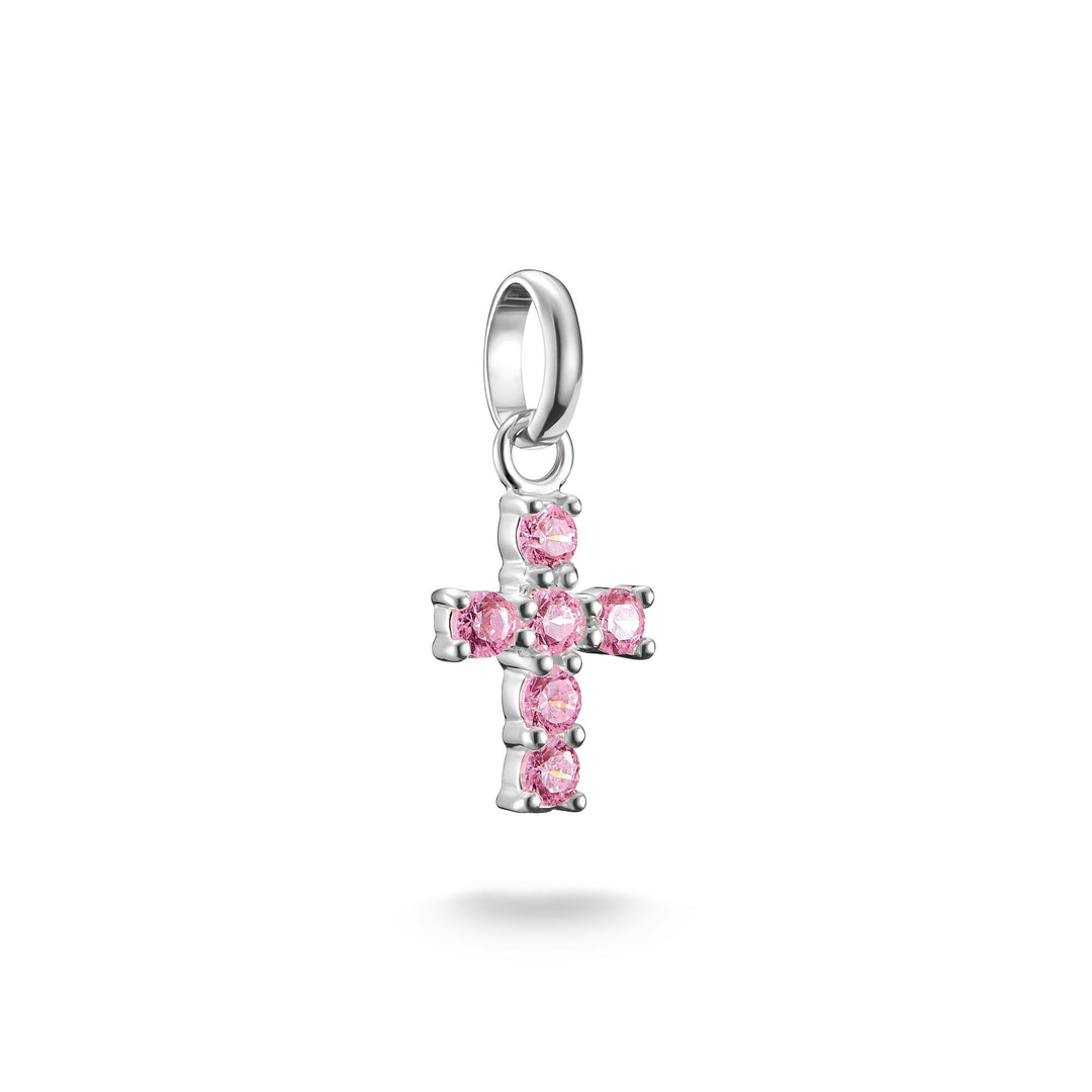 THOMAS SABO Connect Charm cross with pink stones