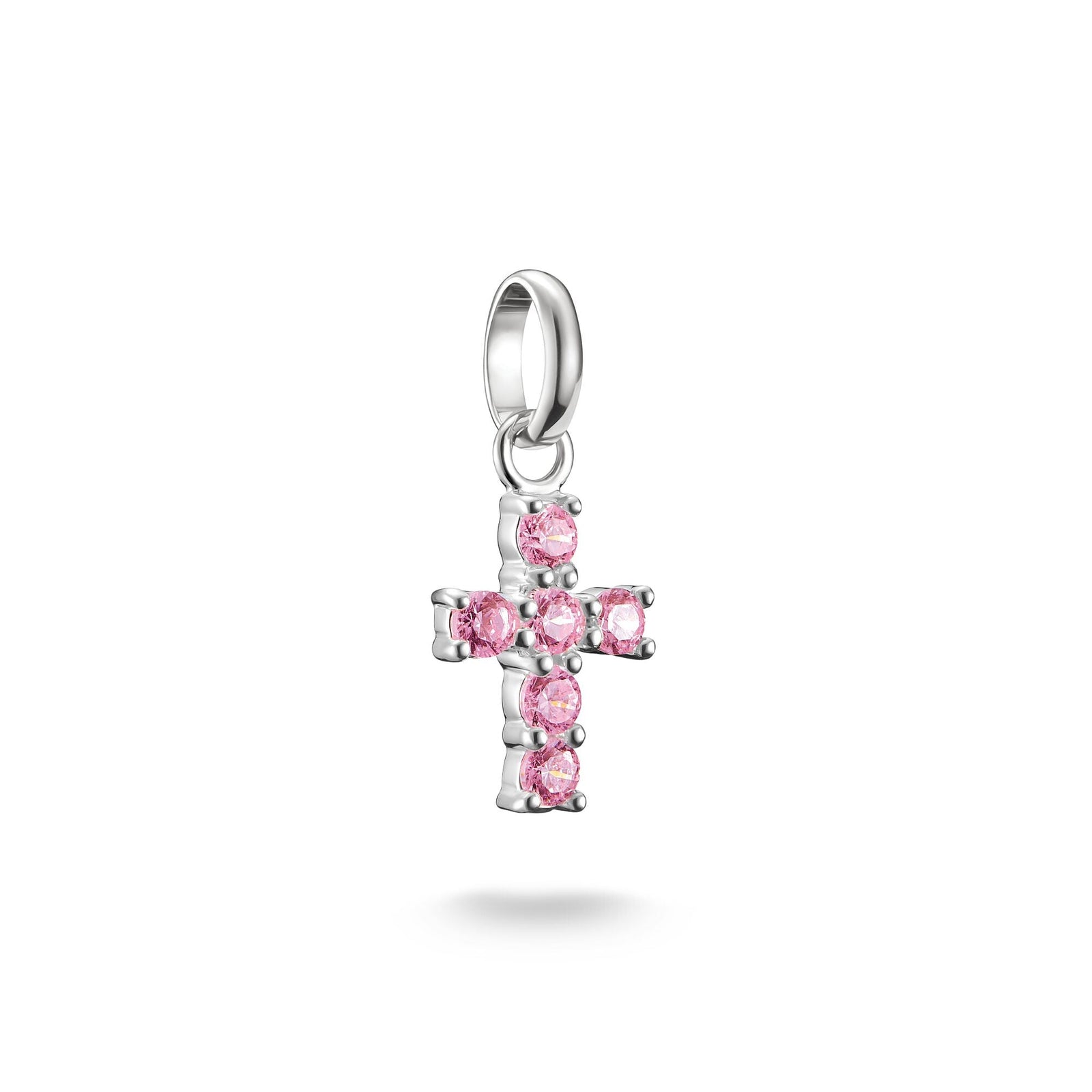THOMAS SABO Connect Charm cross with pink stones - B & S Lyncris Jewellers