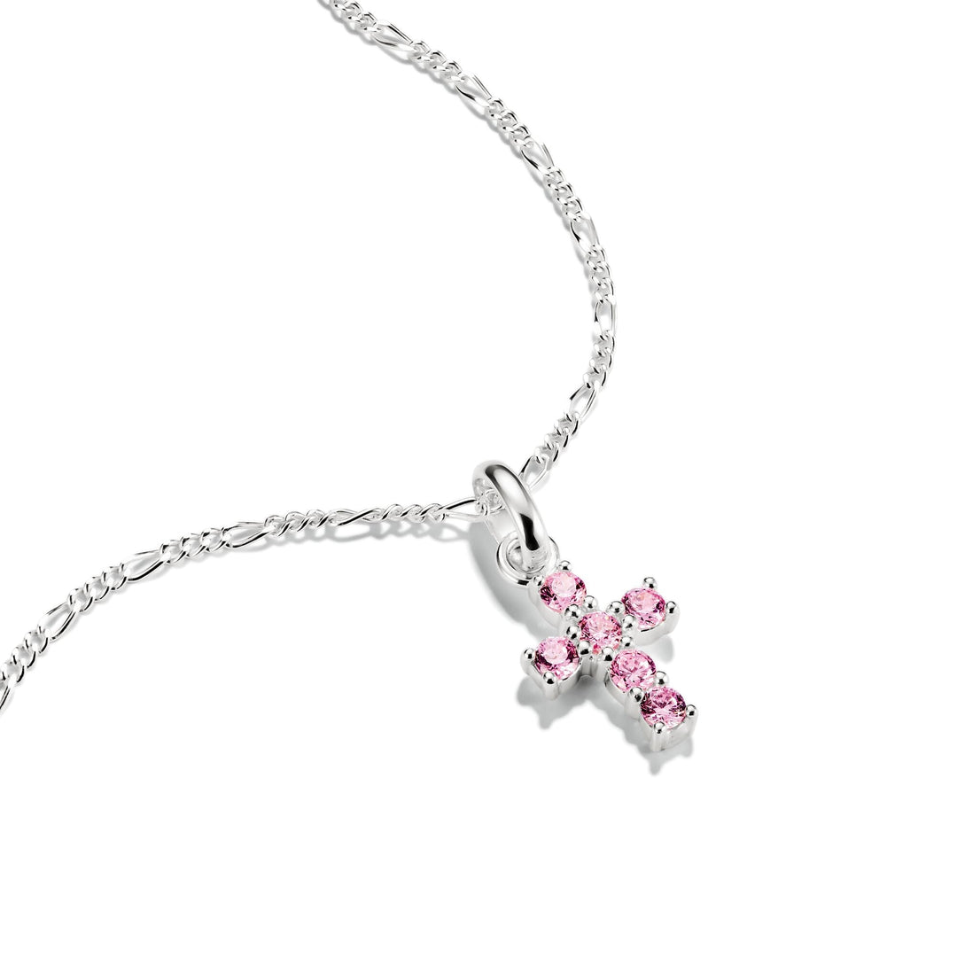 THOMAS SABO Connect Charm cross with pink stones