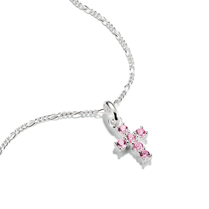 THOMAS SABO Connect Charm cross with pink stones