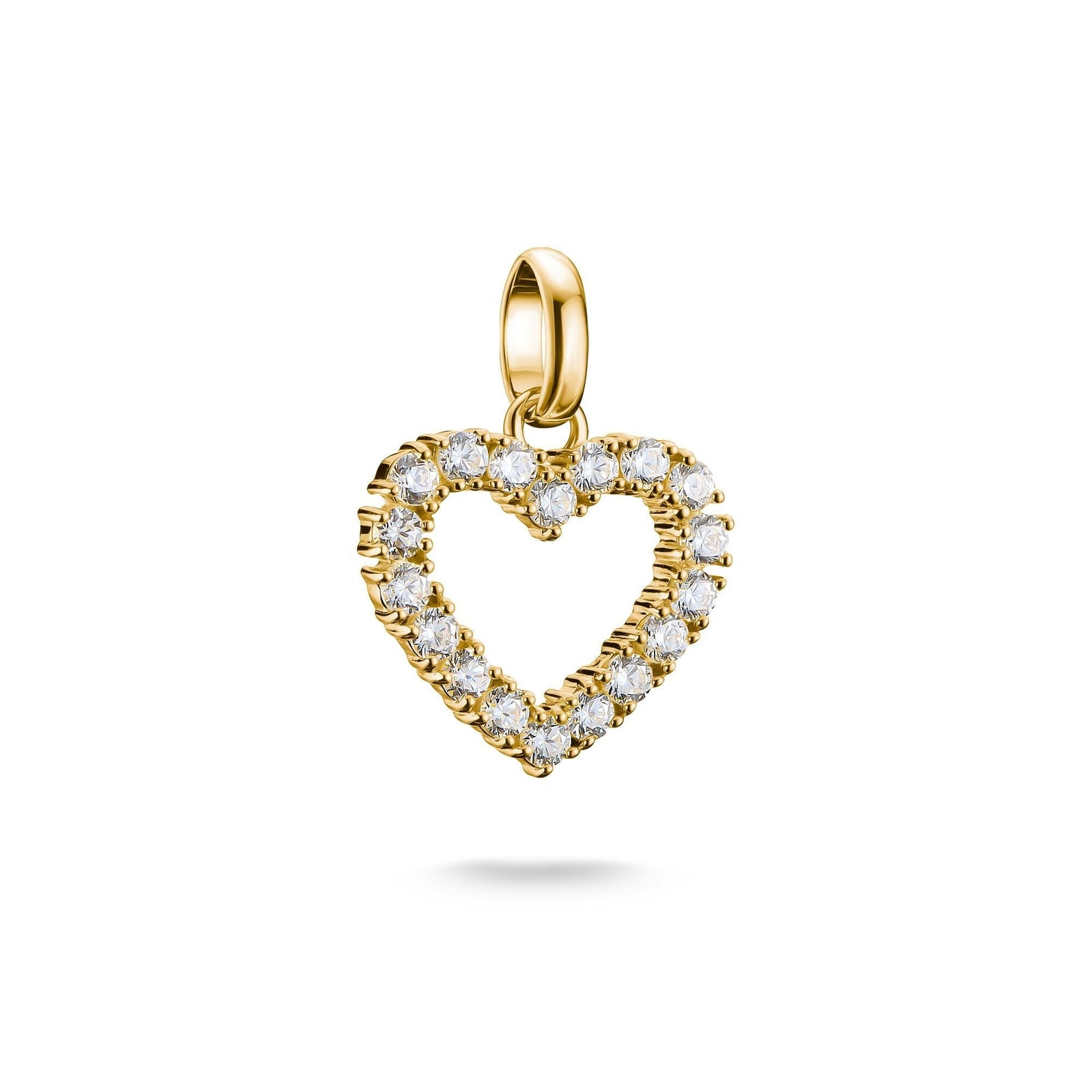 THOMAS SABO Connect Charm heart with white stones in Gold - B & S Lyncris Jewellers