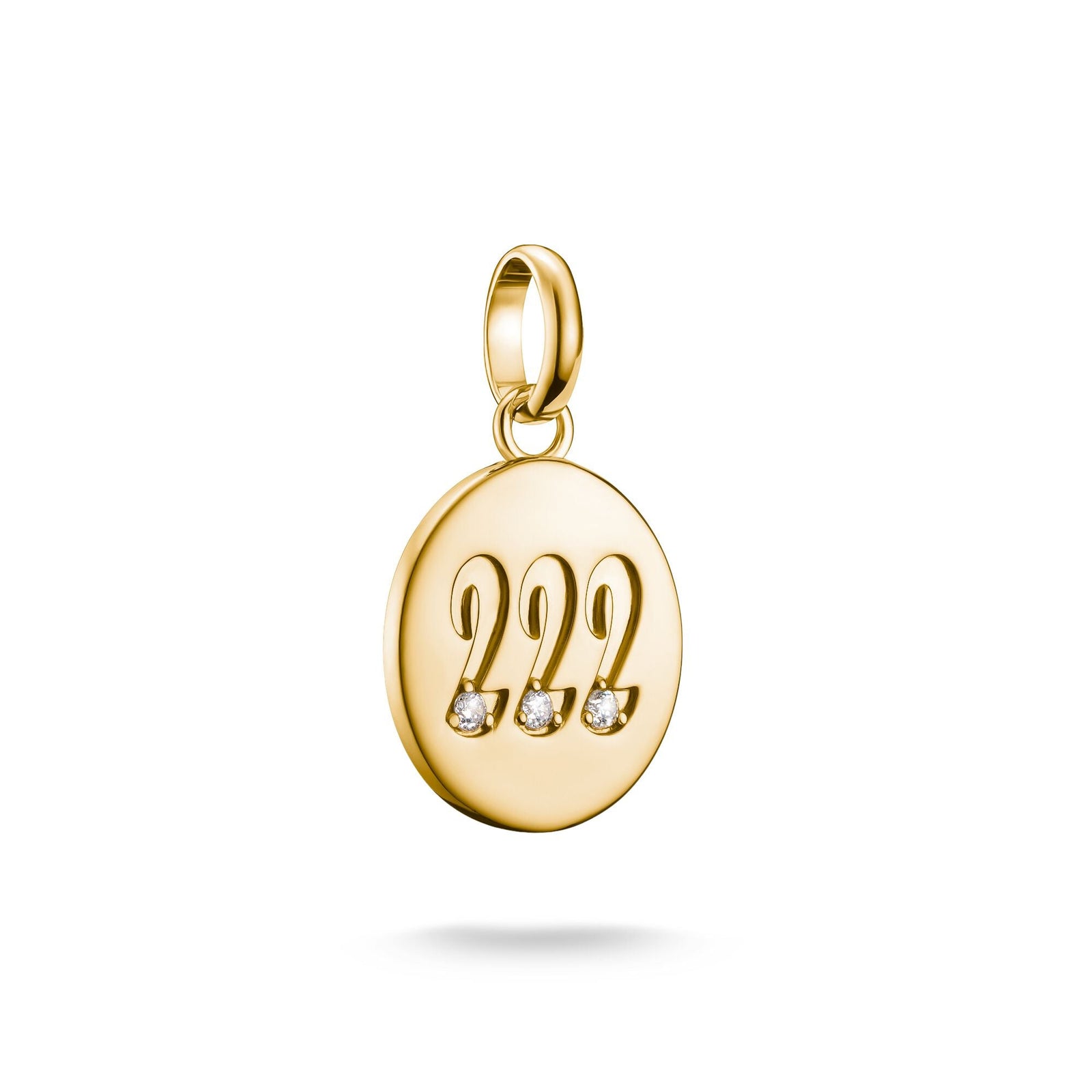 THOMAS SABO Connect Charm angel number 222 with stones Gold - B & S Lyncris Jewellers