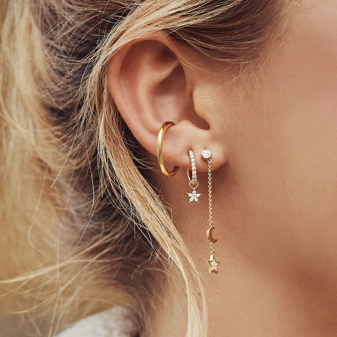 THOMAS SABO Single hoop earring with star pendant gold