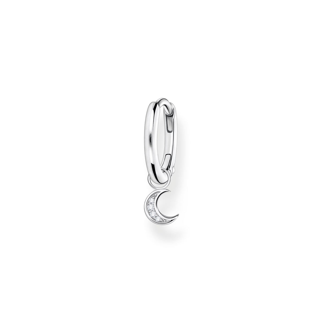 THOMAS SABO Single hoop earring with moon pendant silver
