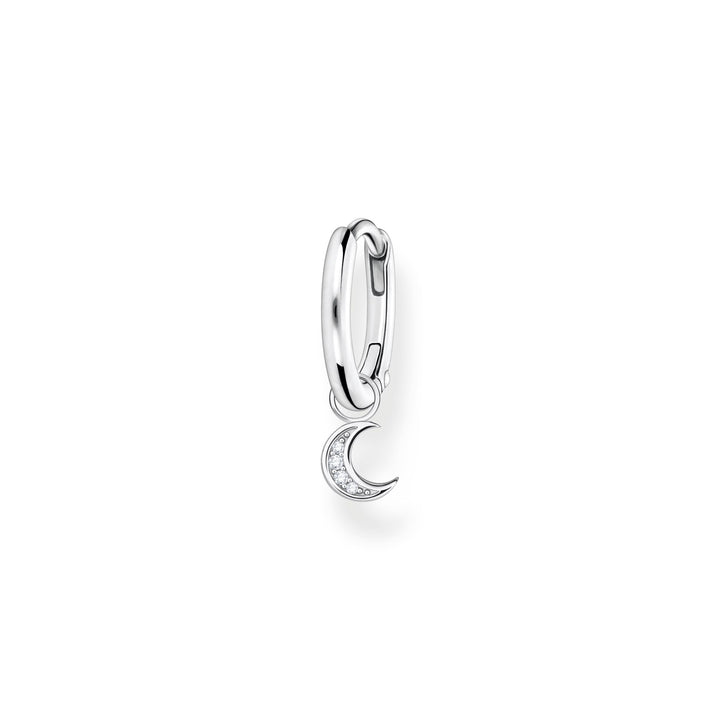 THOMAS SABO Single hoop earring with moon pendant silver