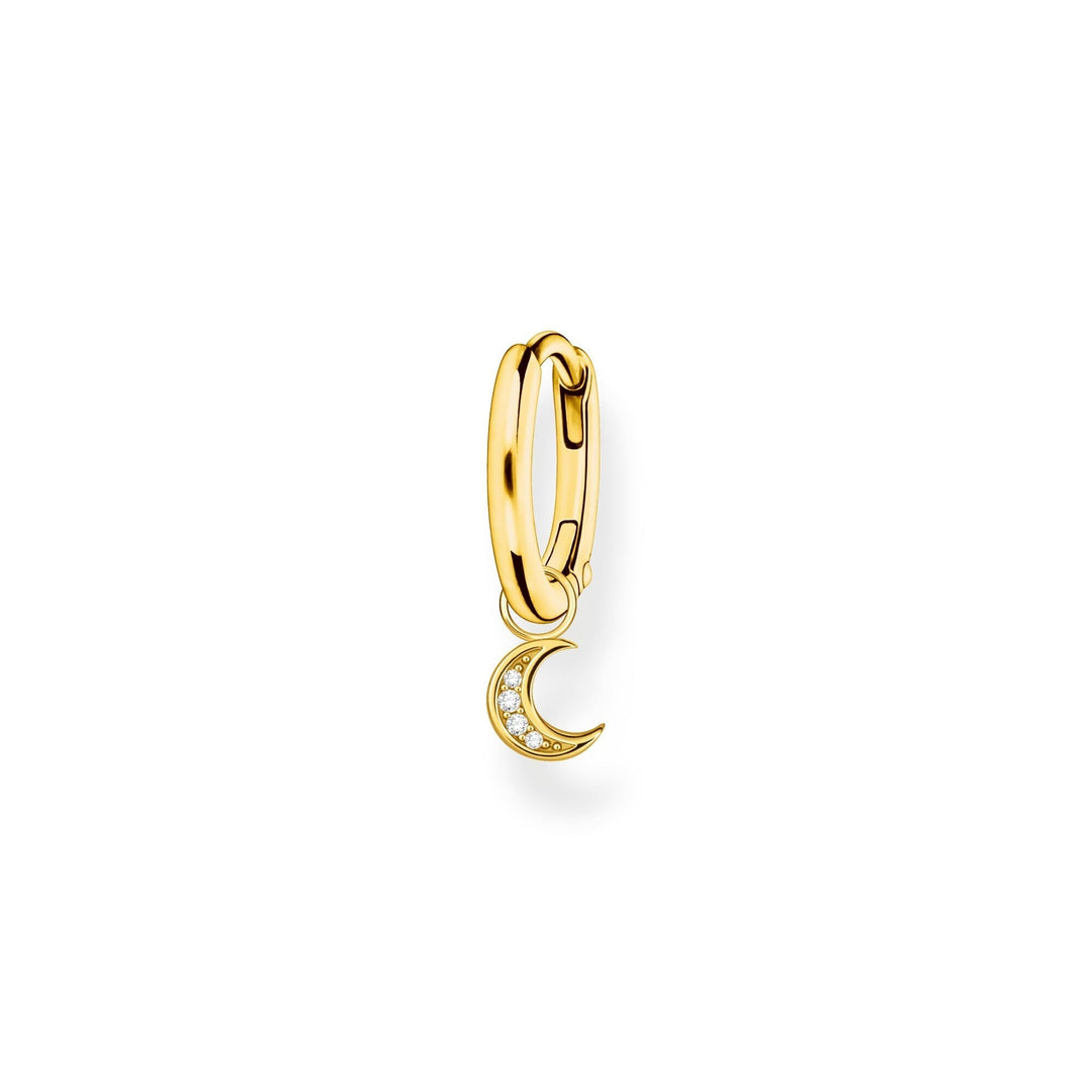 THOMAS SABO Single hoop earring with moon pendant gold