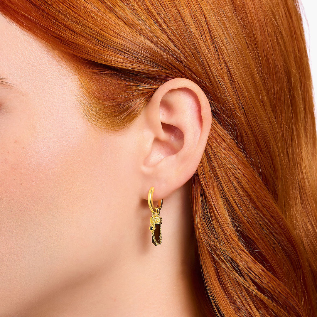 THOMAS SABO Crystal Single Hoop Earring with Red Tiger&