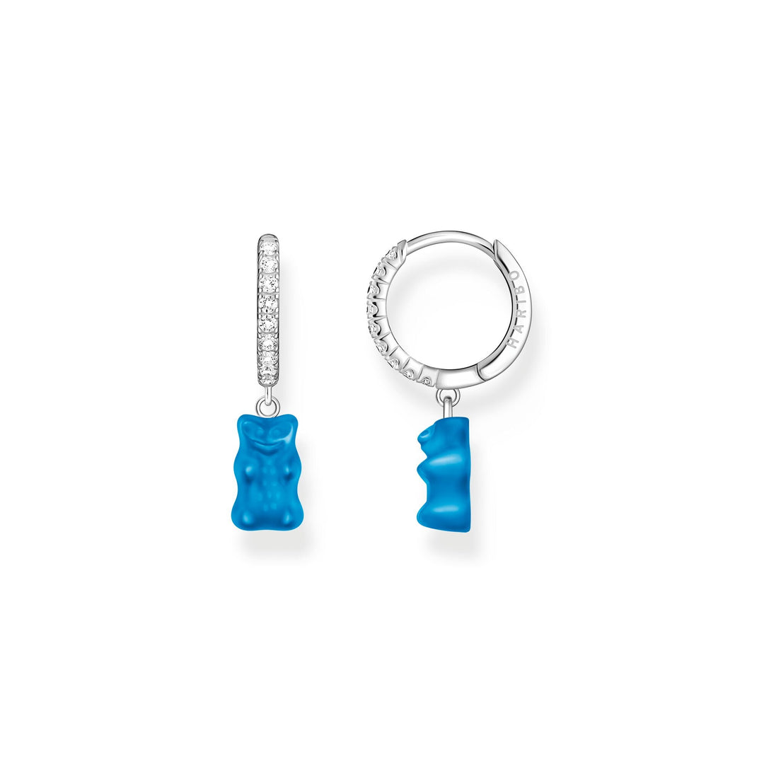 THOMAS SABO Single hoop earring with blue goldbears pendant &amp; zirconia - B &amp; S Lyncris Jewellers