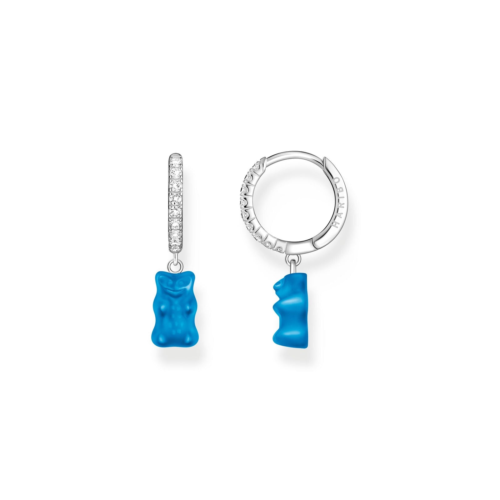 THOMAS SABO Single hoop earring with blue goldbears pendant & zirconia - B & S Lyncris Jewellers
