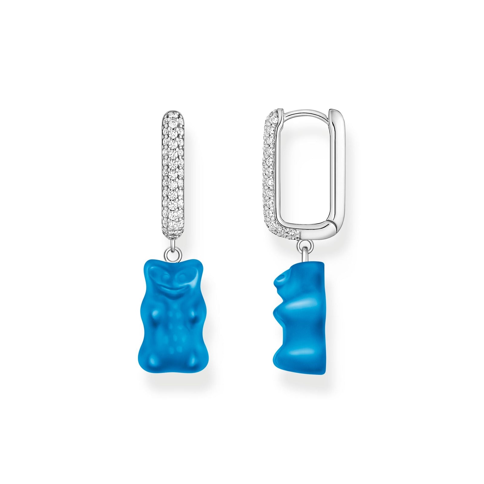 THOMAS SABO Single hoop earring medium sized with blue goldbears - B & S Lyncris Jewellers
