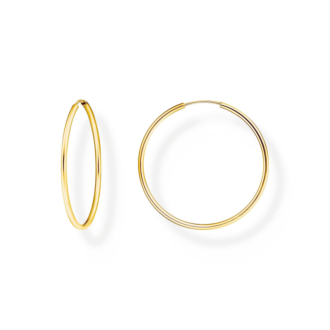 THOMAS SABO Medium Hoop Earrings Gold Plated - B &amp; S Lyncris Jewellers