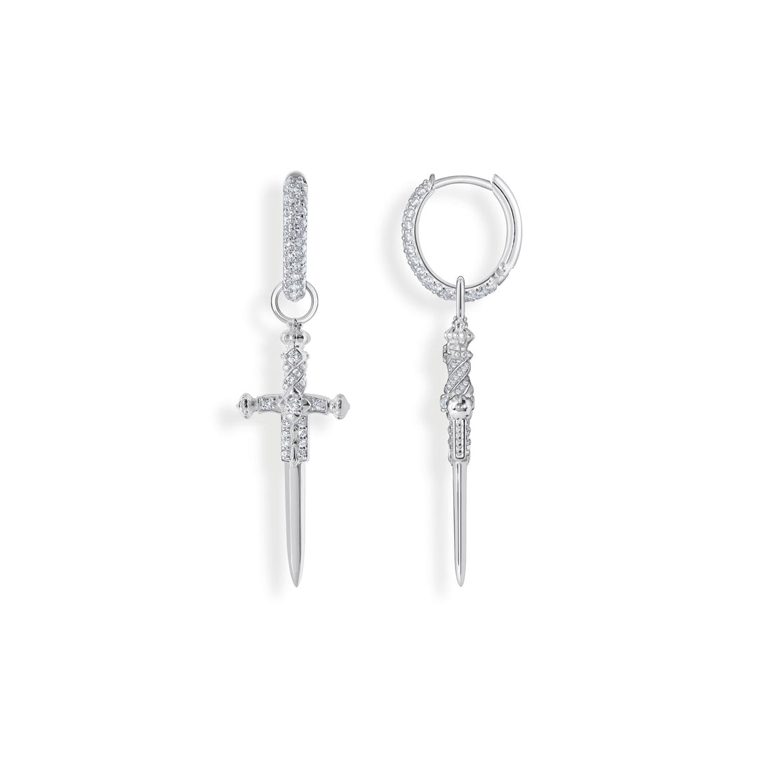 THOMAS SABO Single hoop earring with sword &amp; white stones