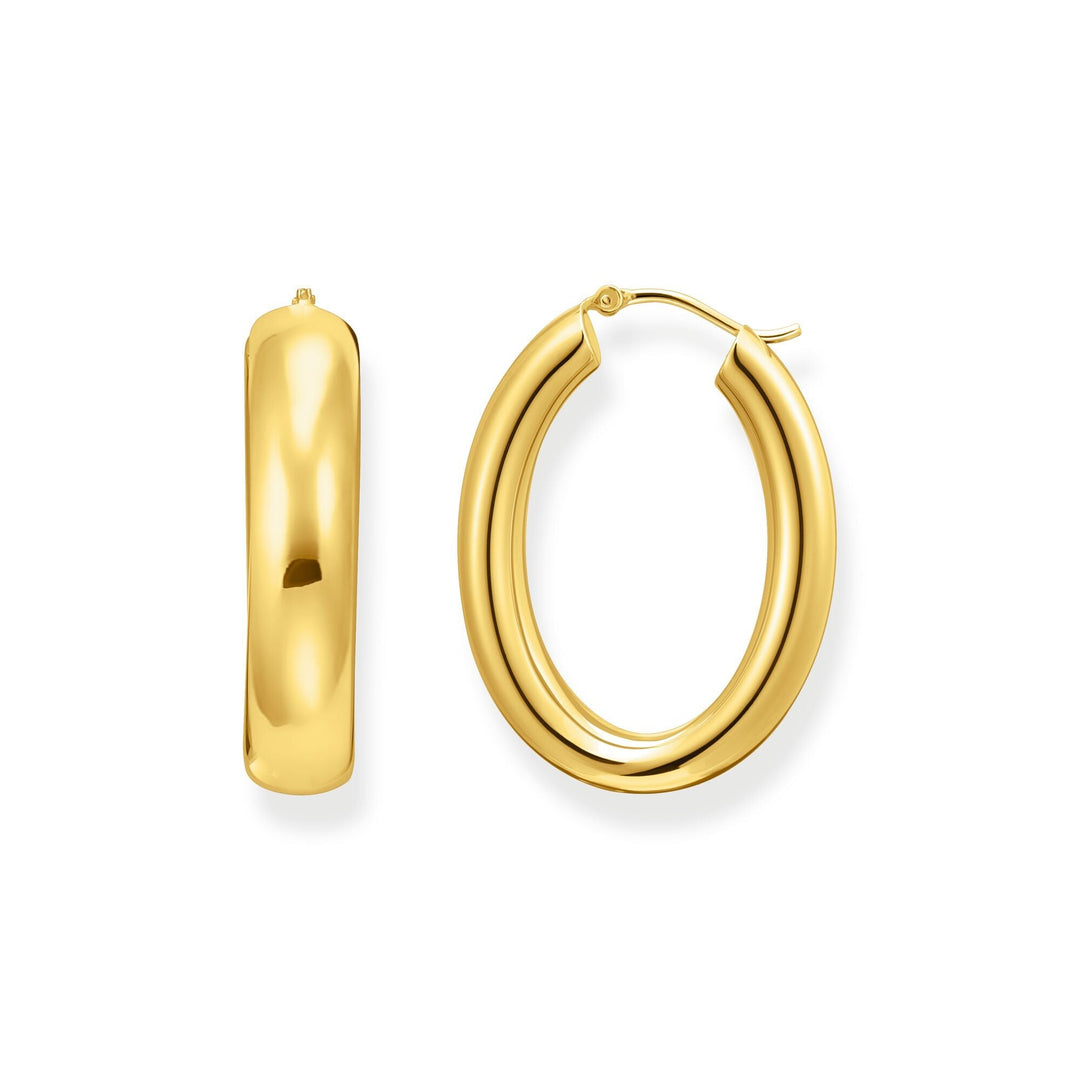THOMAS SABO Large chunky hoop earrings gold - B &amp; S Lyncris Jewellers